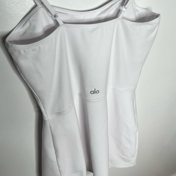 Alo Yoga Alosoft Courtside Tennis Dress Womens Medium White Casual Preppy - Picture 7 of 13